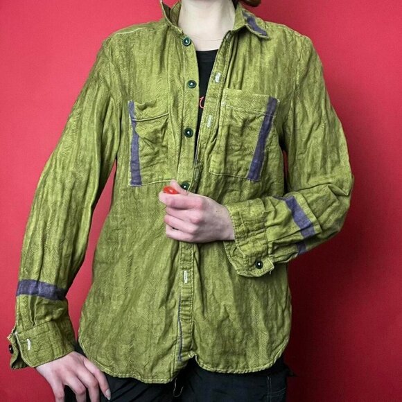 One of a kind / Vintage brownish green and purple button upโโโโโโโโโโโ - Picture 4 of 5